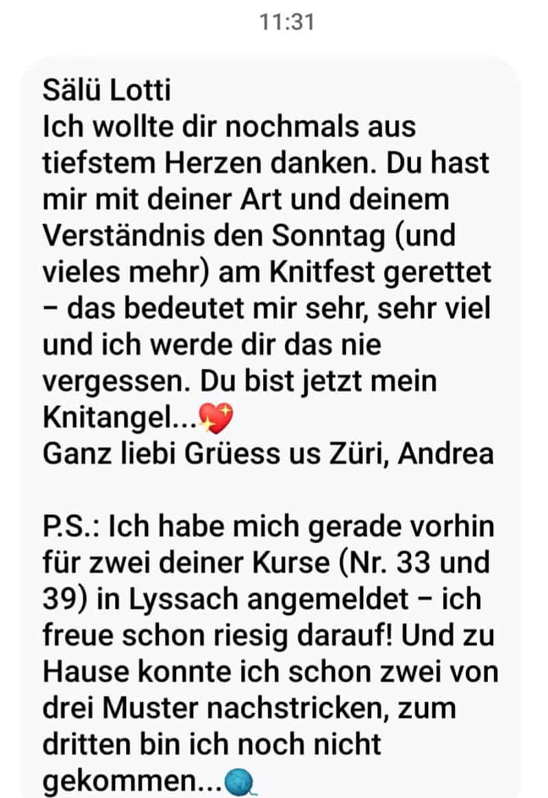 Swiss Needleworker Kursfeedback 1